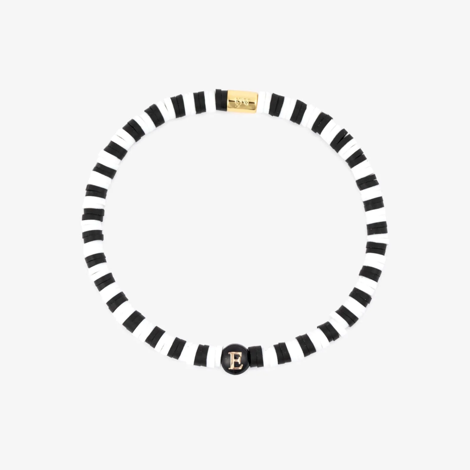 Black and White Alphabet Stretch Bracelet - Image 10