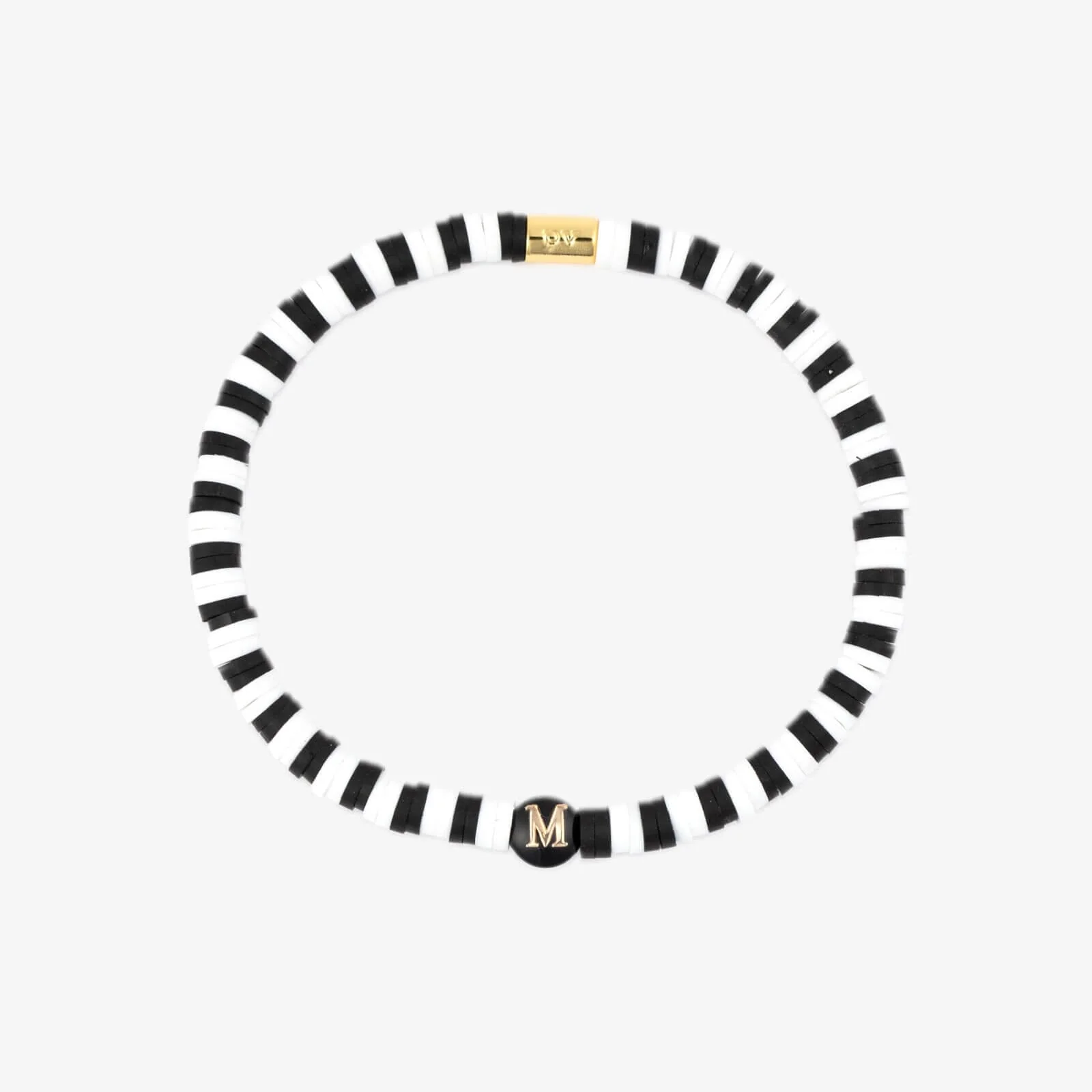 Black and White Alphabet Stretch Bracelet - Image 18