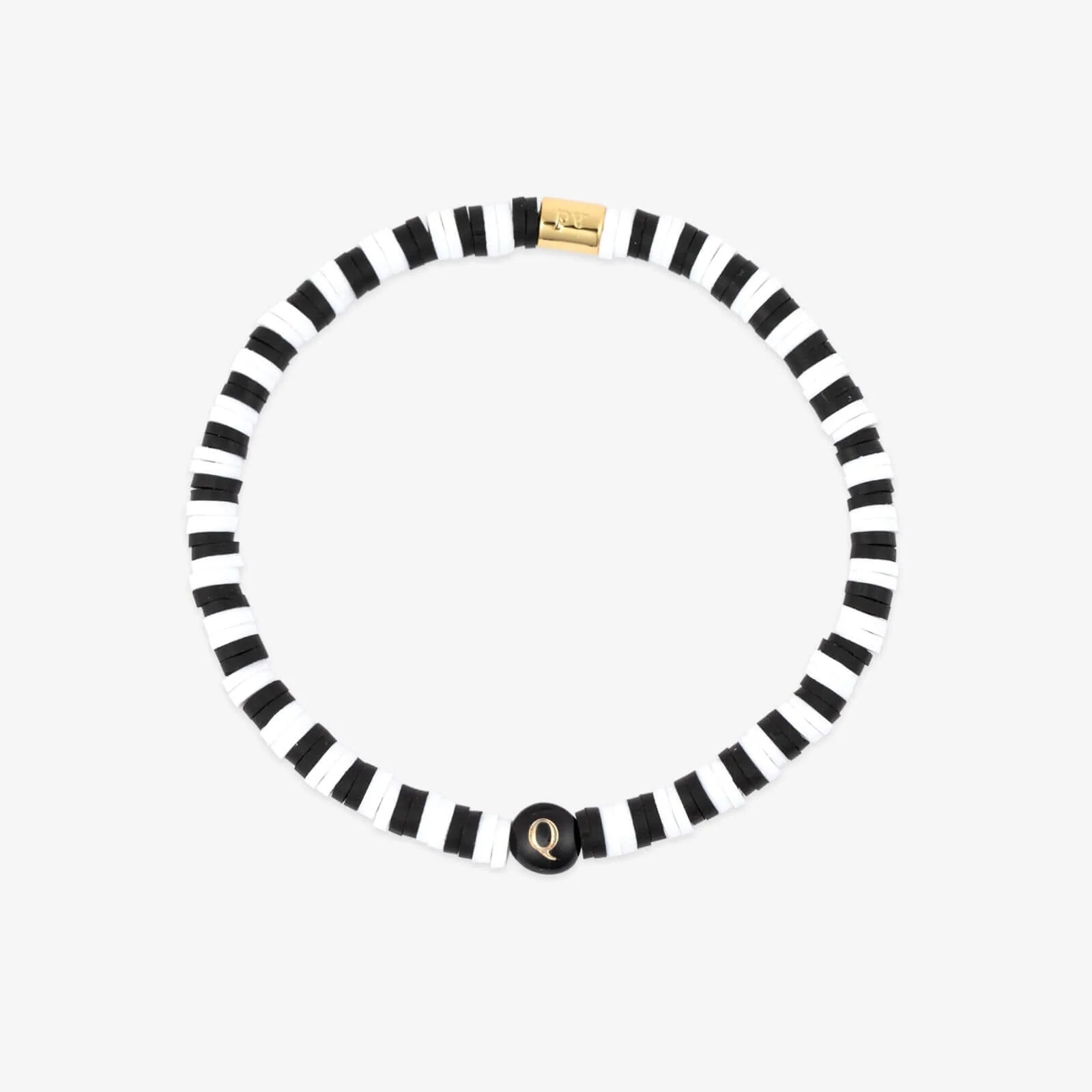 Black and White Alphabet Stretch Bracelet - Image 21