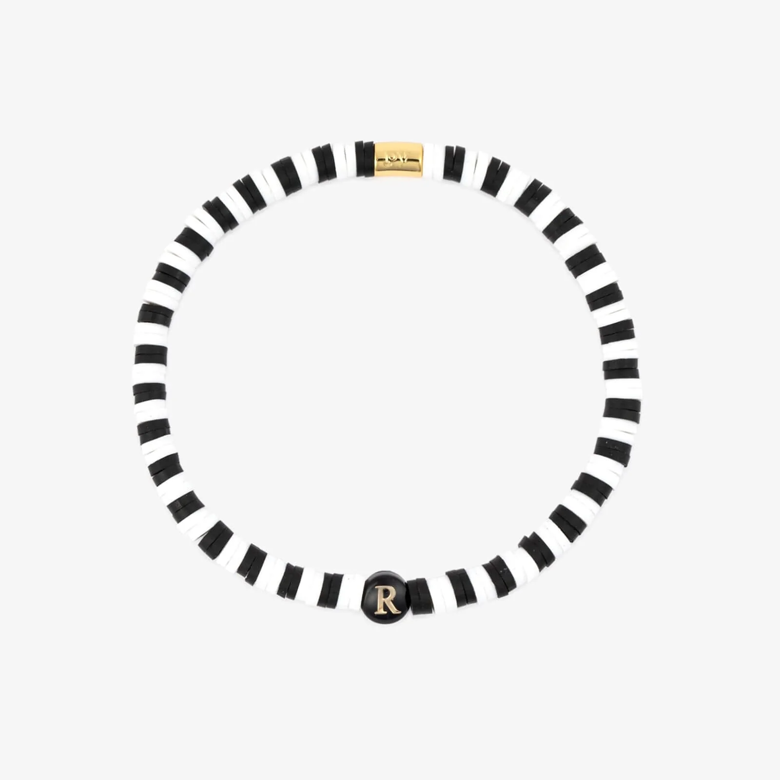 Black and White Alphabet Stretch Bracelet - Image 22