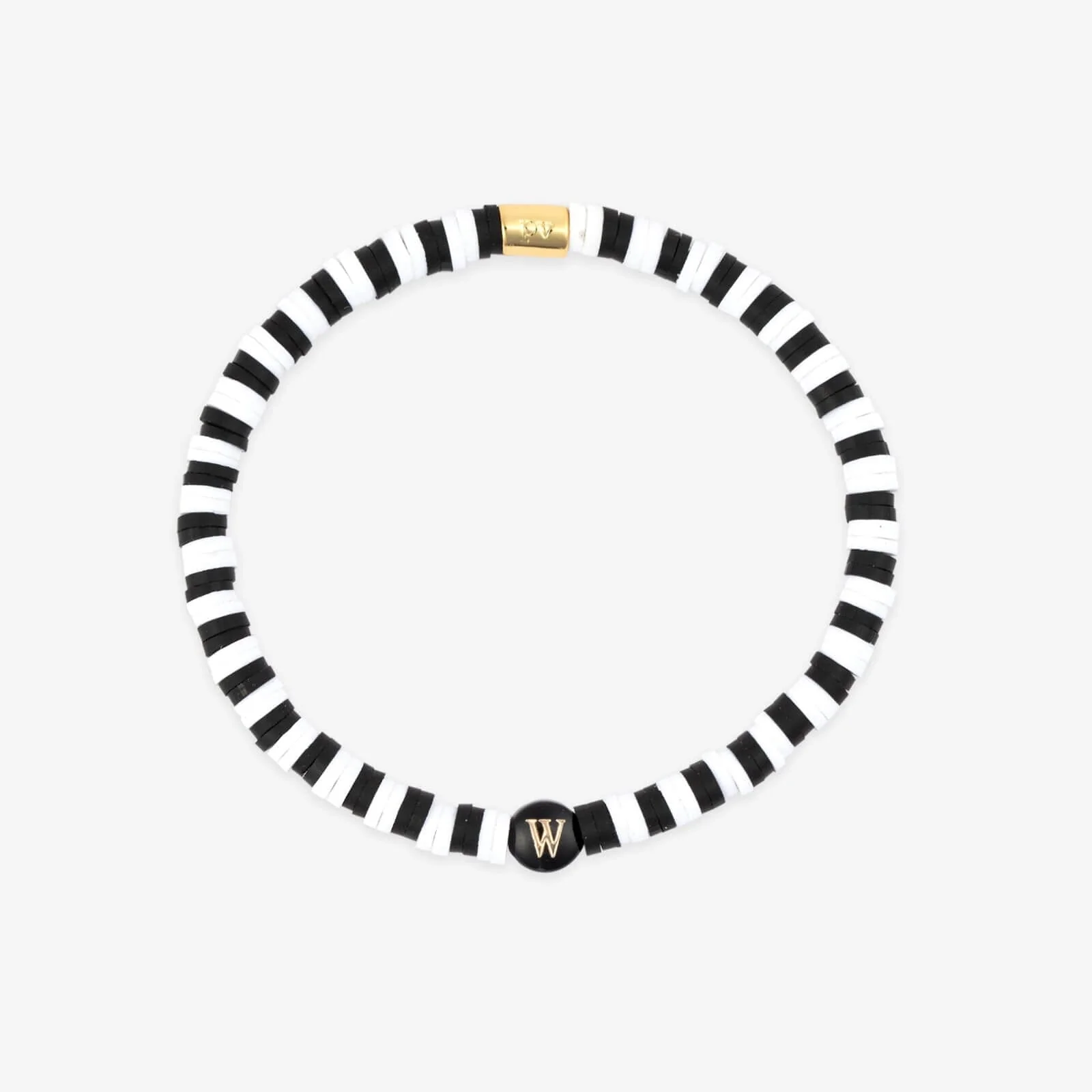Black and White Alphabet Stretch Bracelet - Image 27