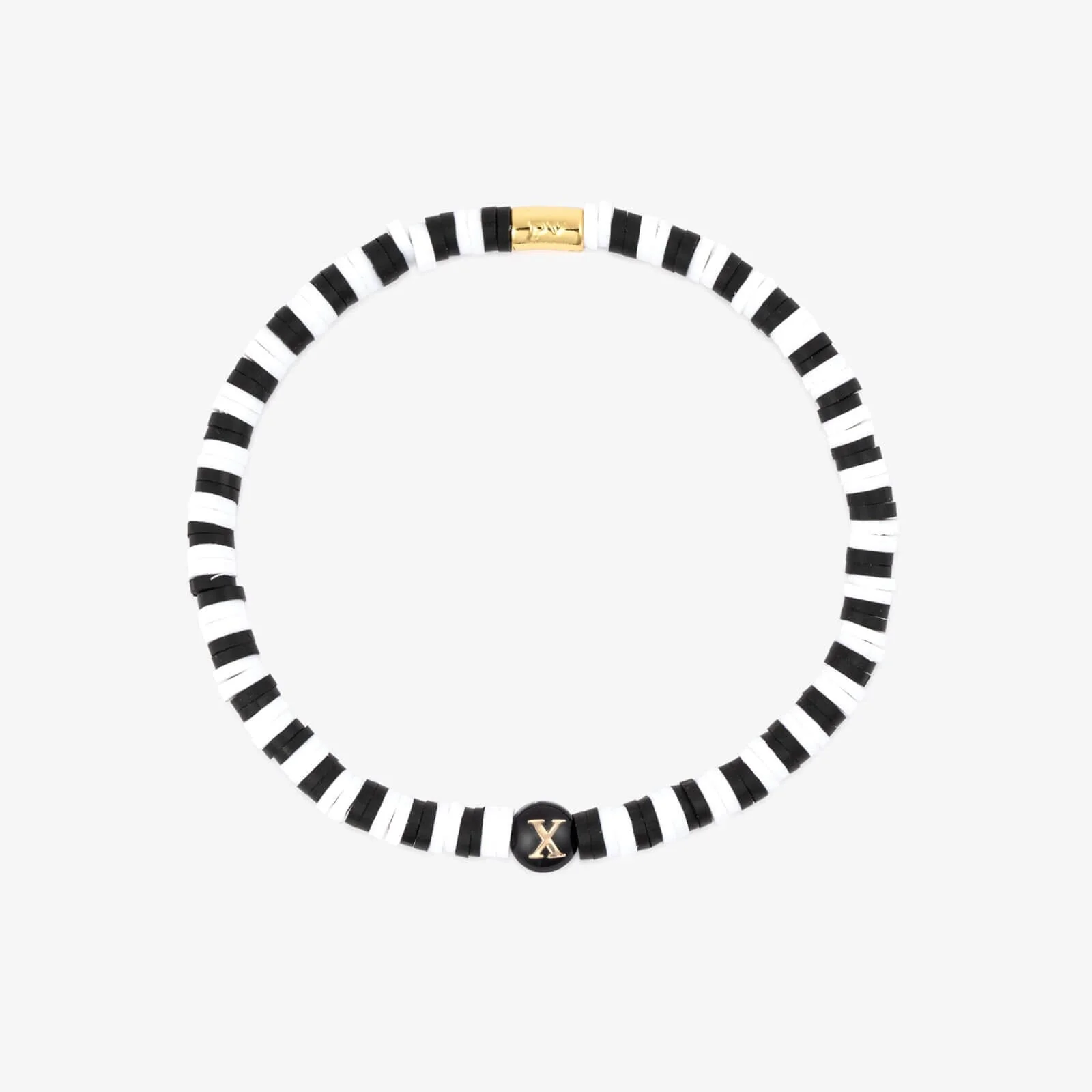 Black and White Alphabet Stretch Bracelet - Image 28