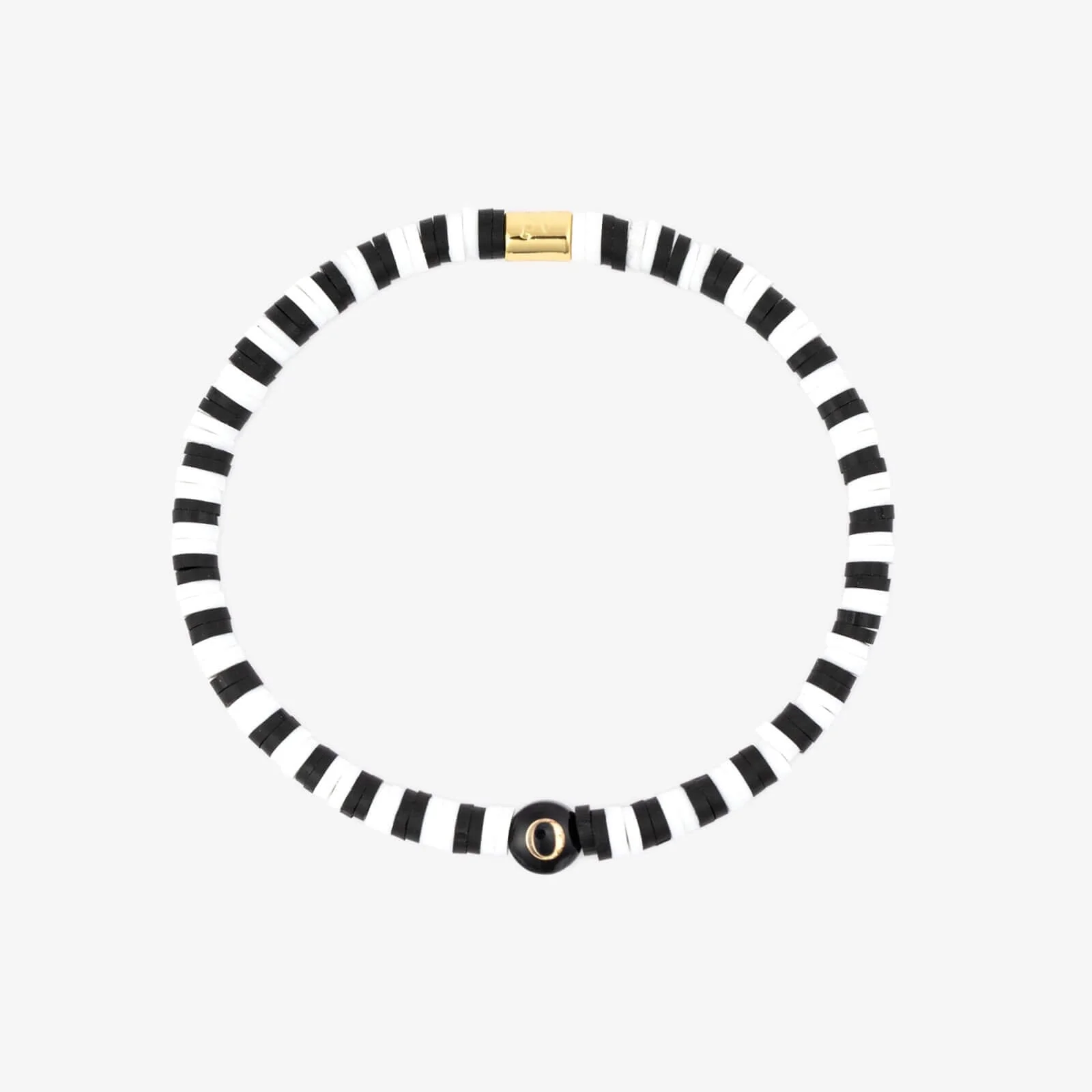 Black and White Alphabet Stretch Bracelet - Image 31