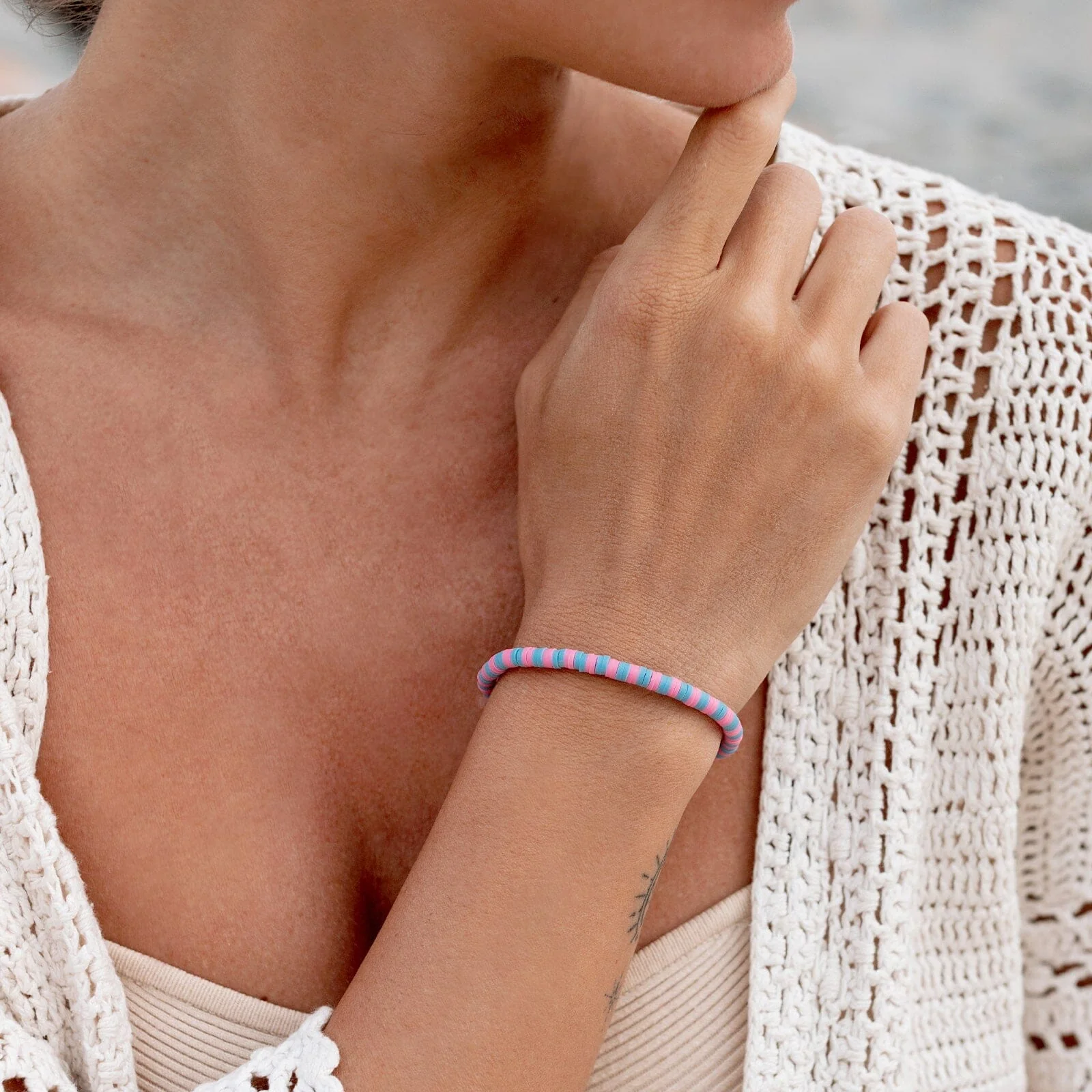 Bubblegum Seascape Stretch Bracelet - Image 3
