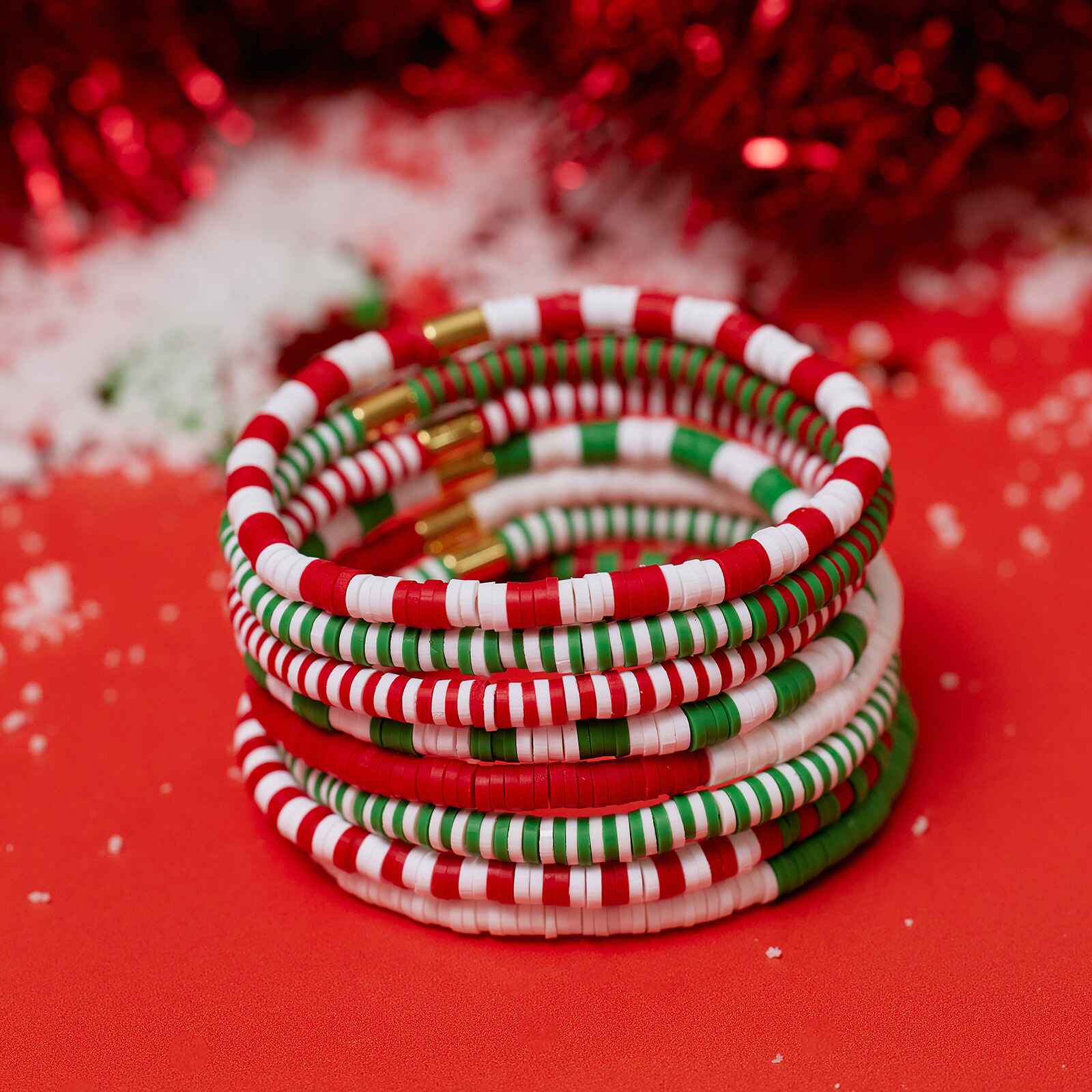 Deck the Halls Stretch Bracelet Set of 8 - Image 4