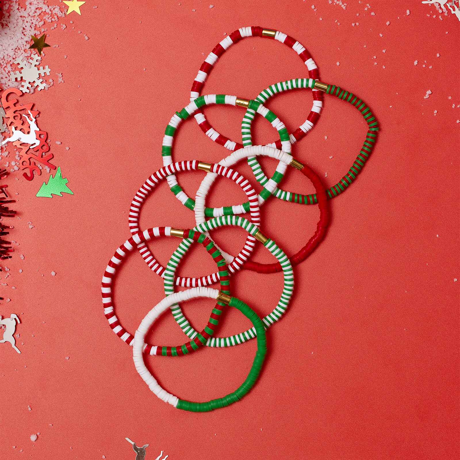 Deck the Halls Stretch Bracelet Set of 8 - Image 5