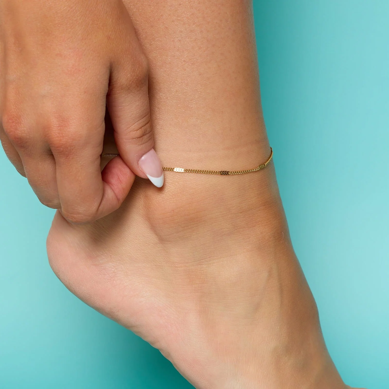 Delicate Station Chain Anklet - Image 4