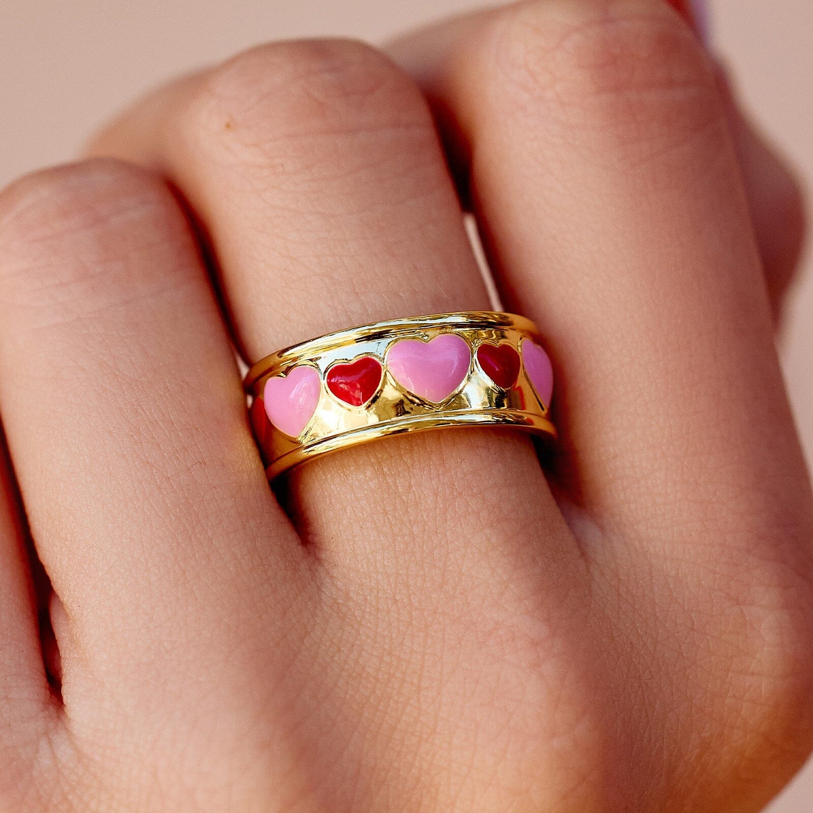 Enamel Heart Ring - Image 3