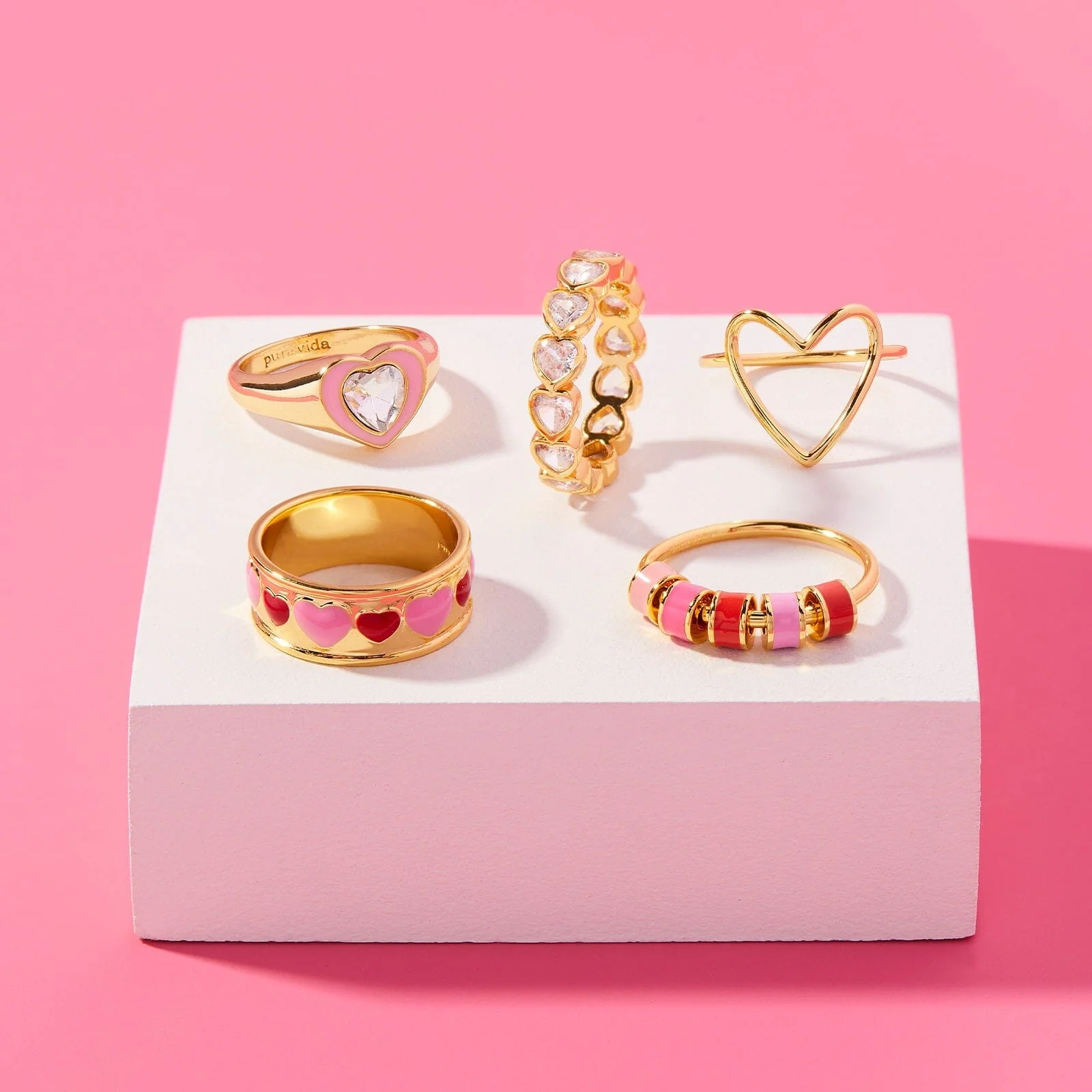 Enamel Heart Ring - Image 5