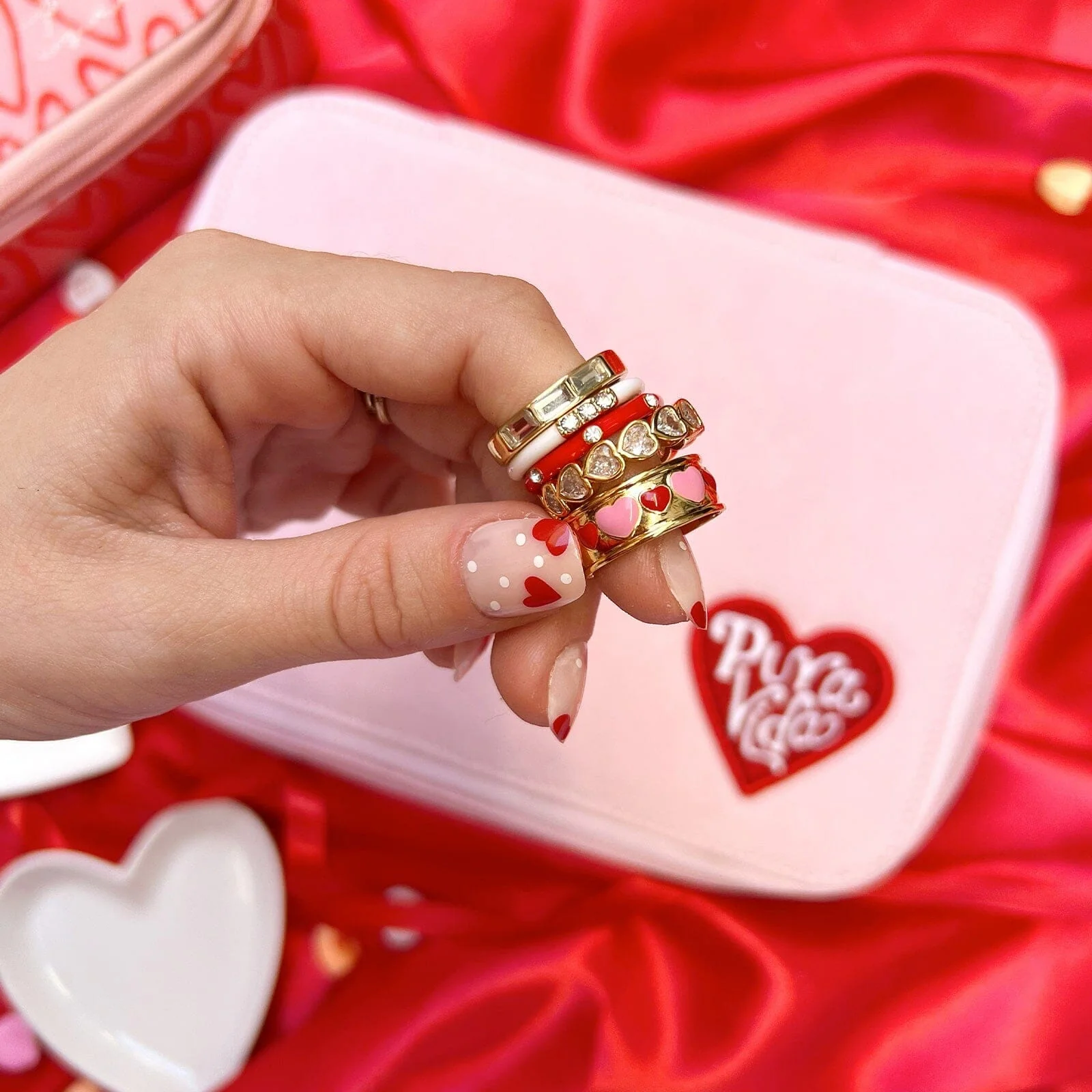 Enamel Heart Ring - Image 6