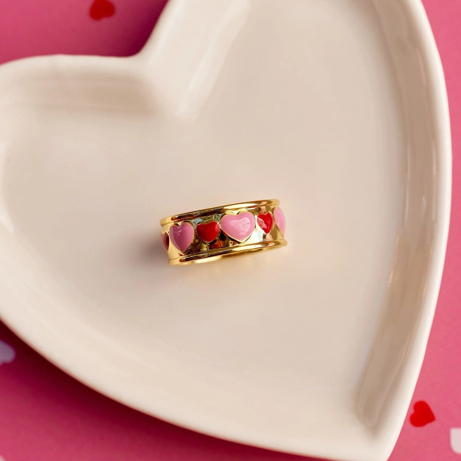 Enamel Heart Ring - Image 7