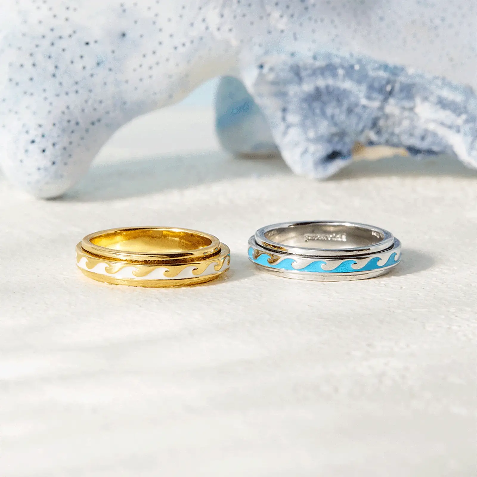 Enamel Wave Fidget Ring - Image 5
