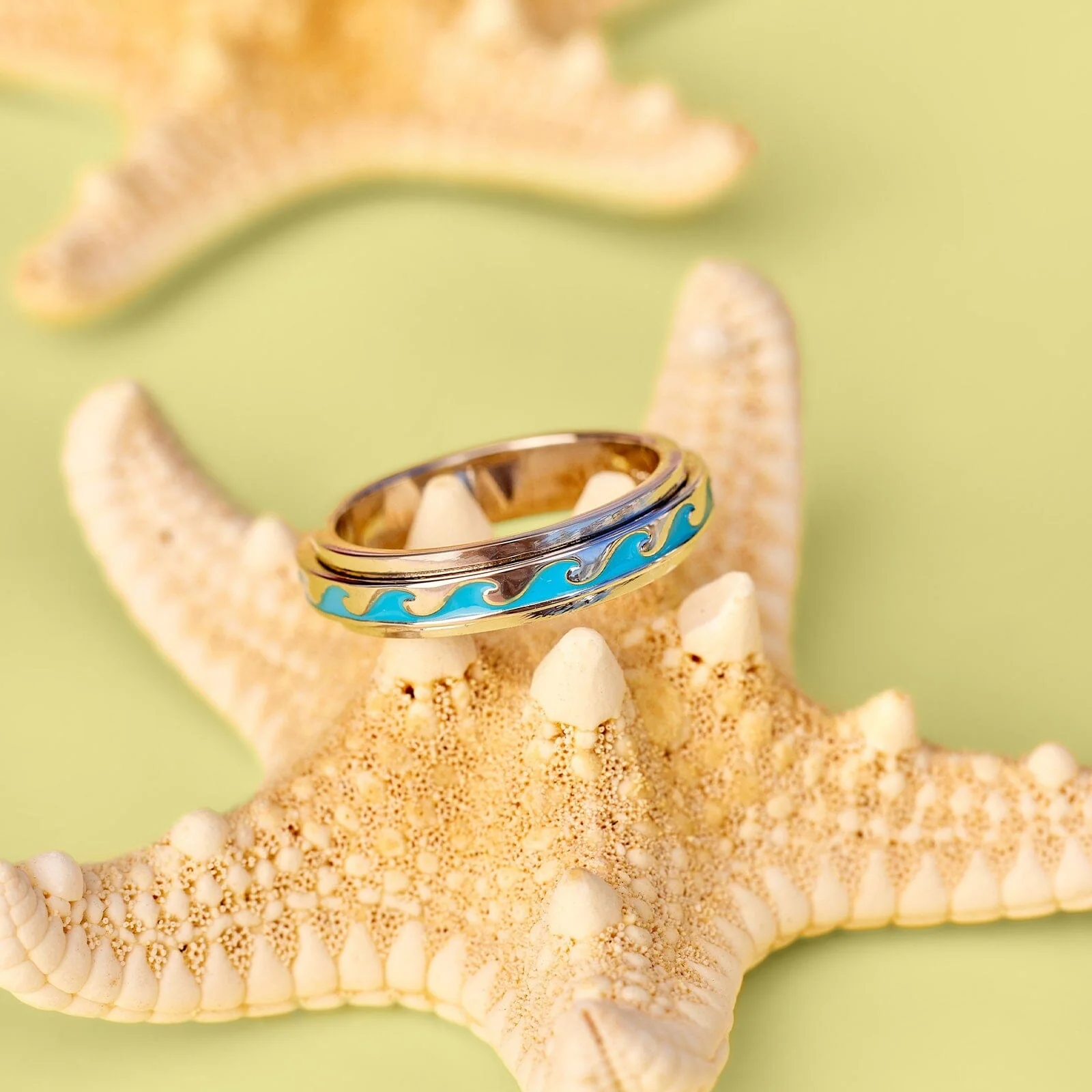 Enamel Wave Fidget Ring - Image 9