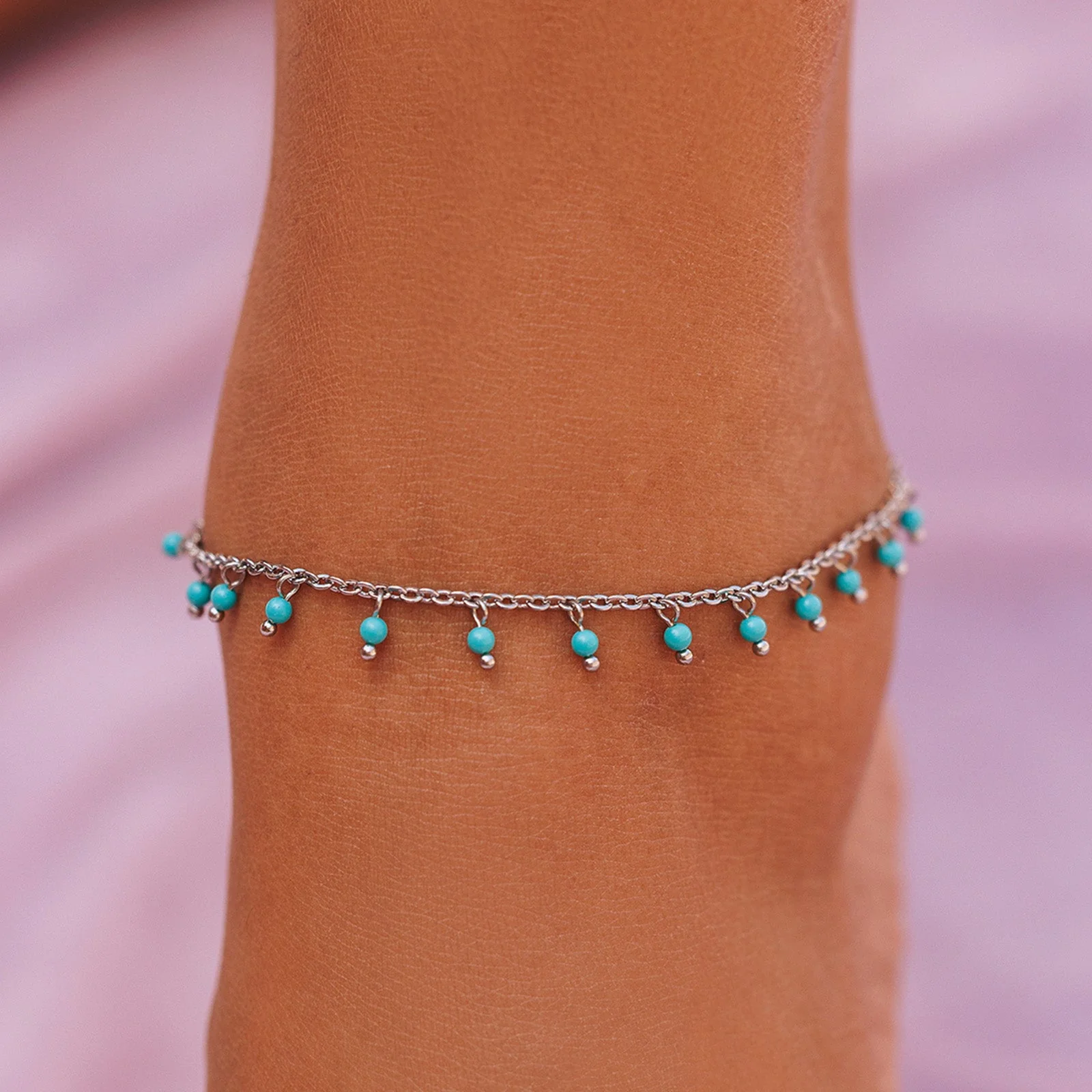 Floating Gemstone Anklet - Image 5