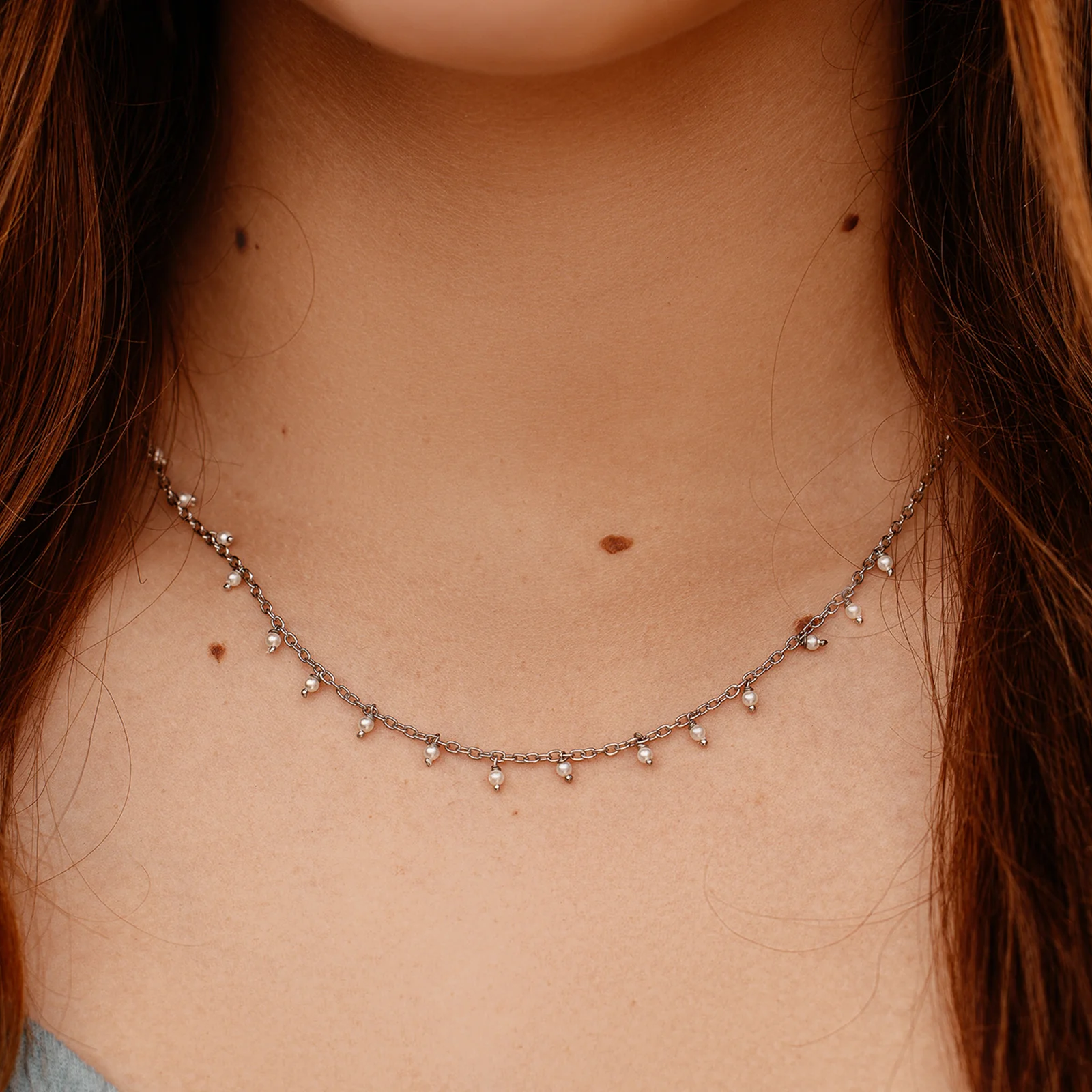 Hanging Pearl Beaded Choker - Image 2