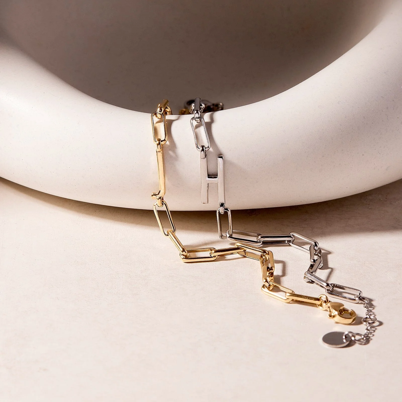 Initial Paperclip Chain Bracelet - Image 4