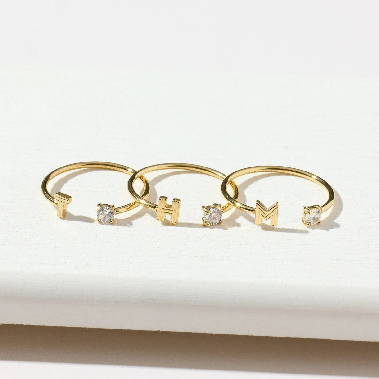 Initial Stone Open Ring - Image 7