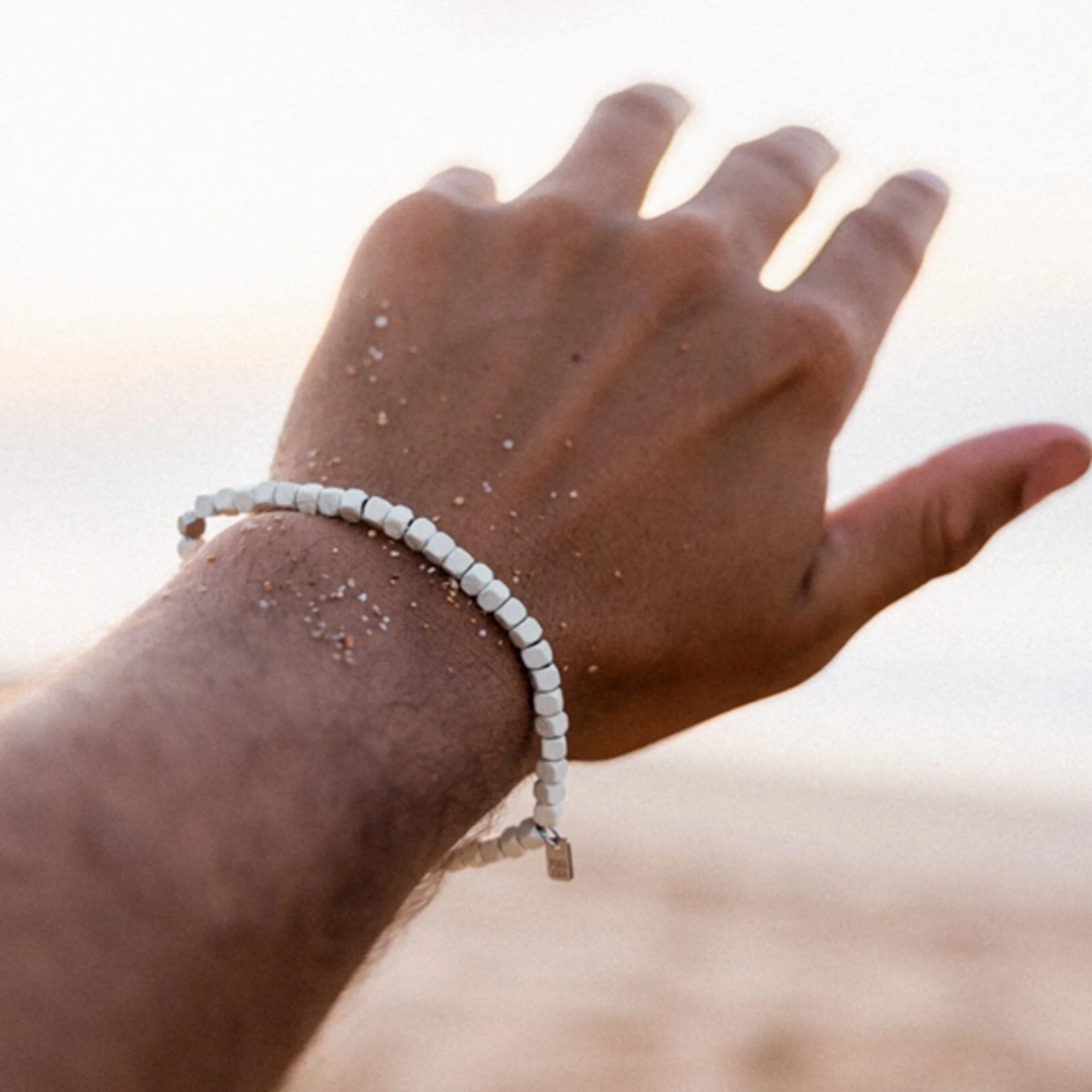Men's Coated Hematite Stretch Bracelet - Image 14