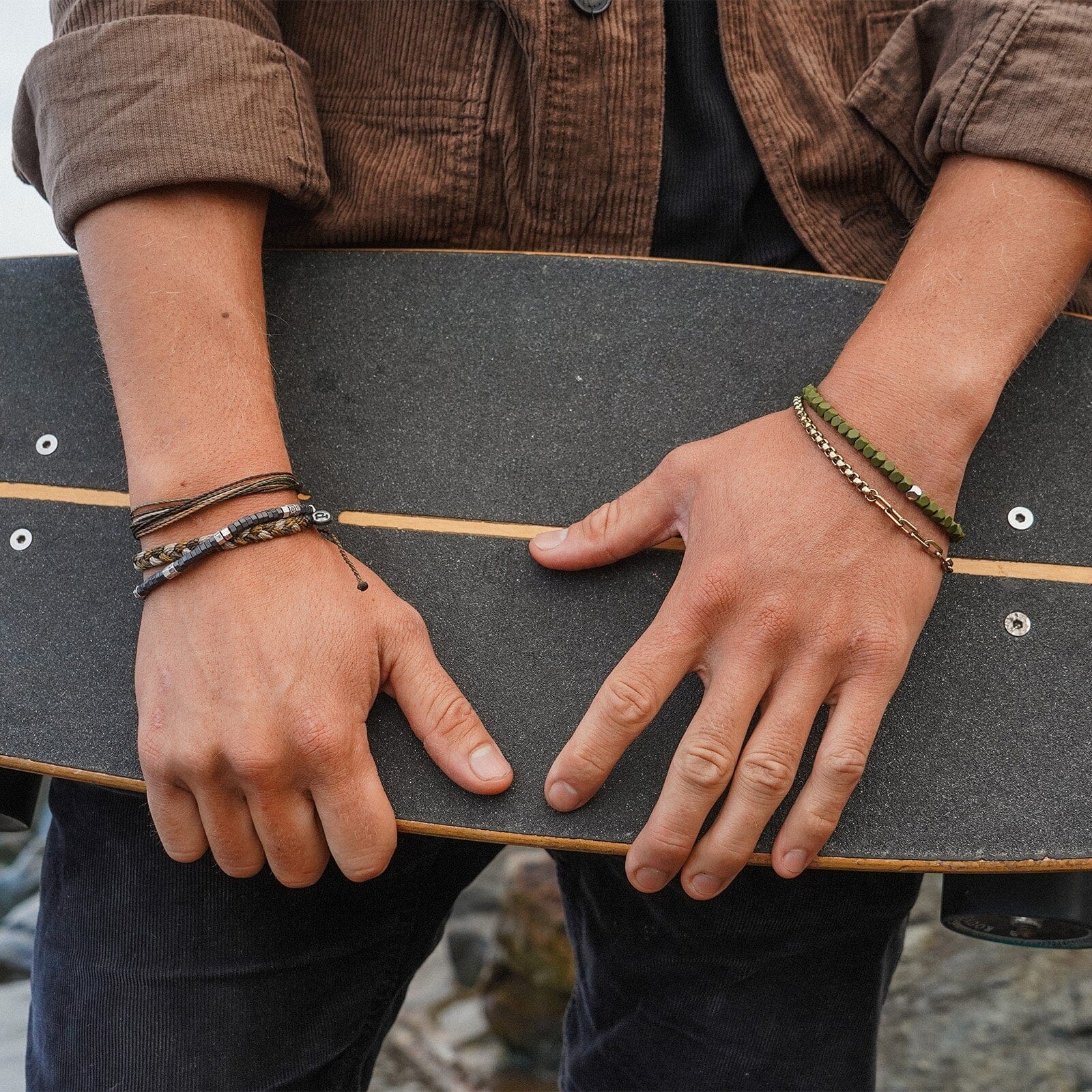 Men's Coated Hematite Stretch Bracelet - Image 20