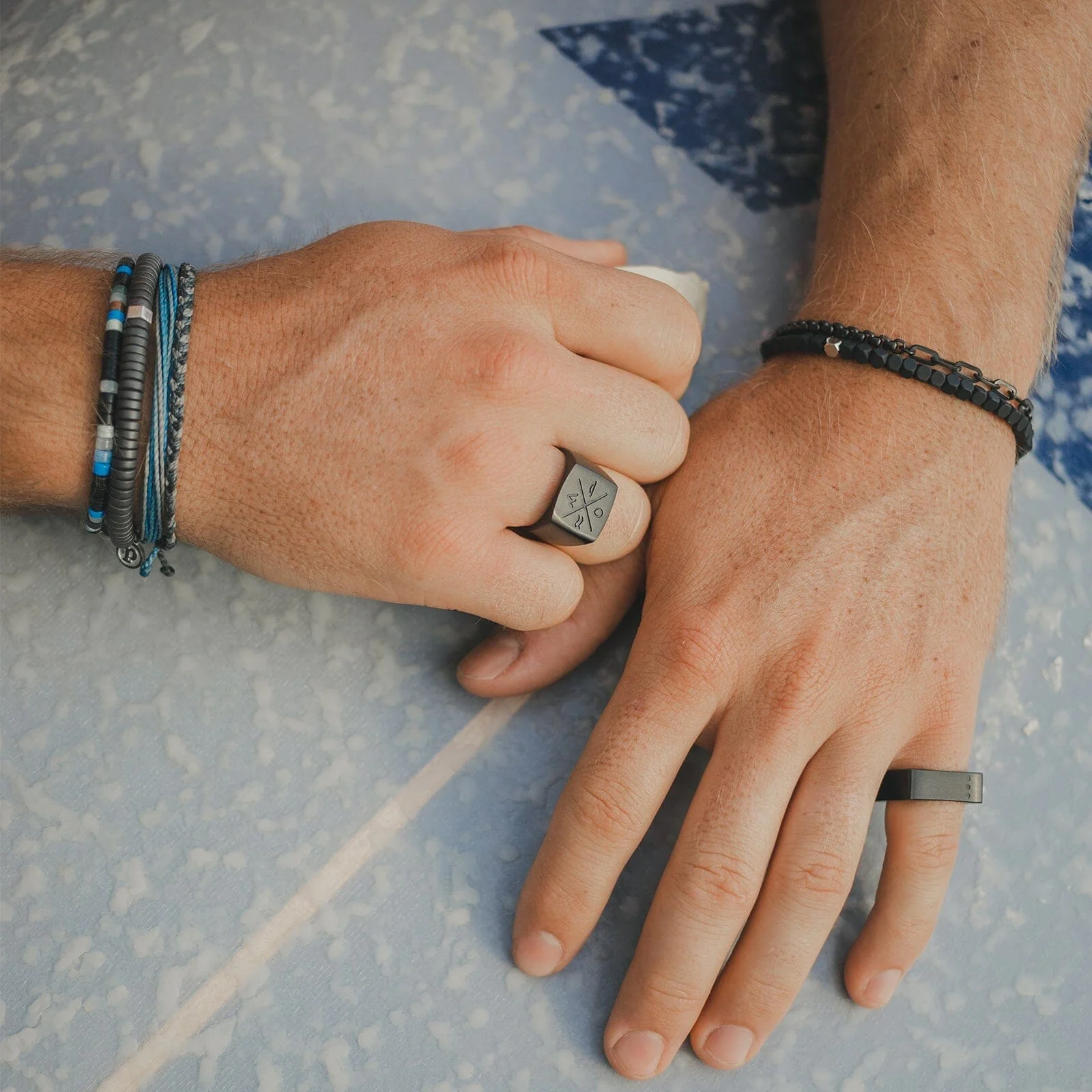 Men's Coated Hematite Stretch Bracelet - Image 7