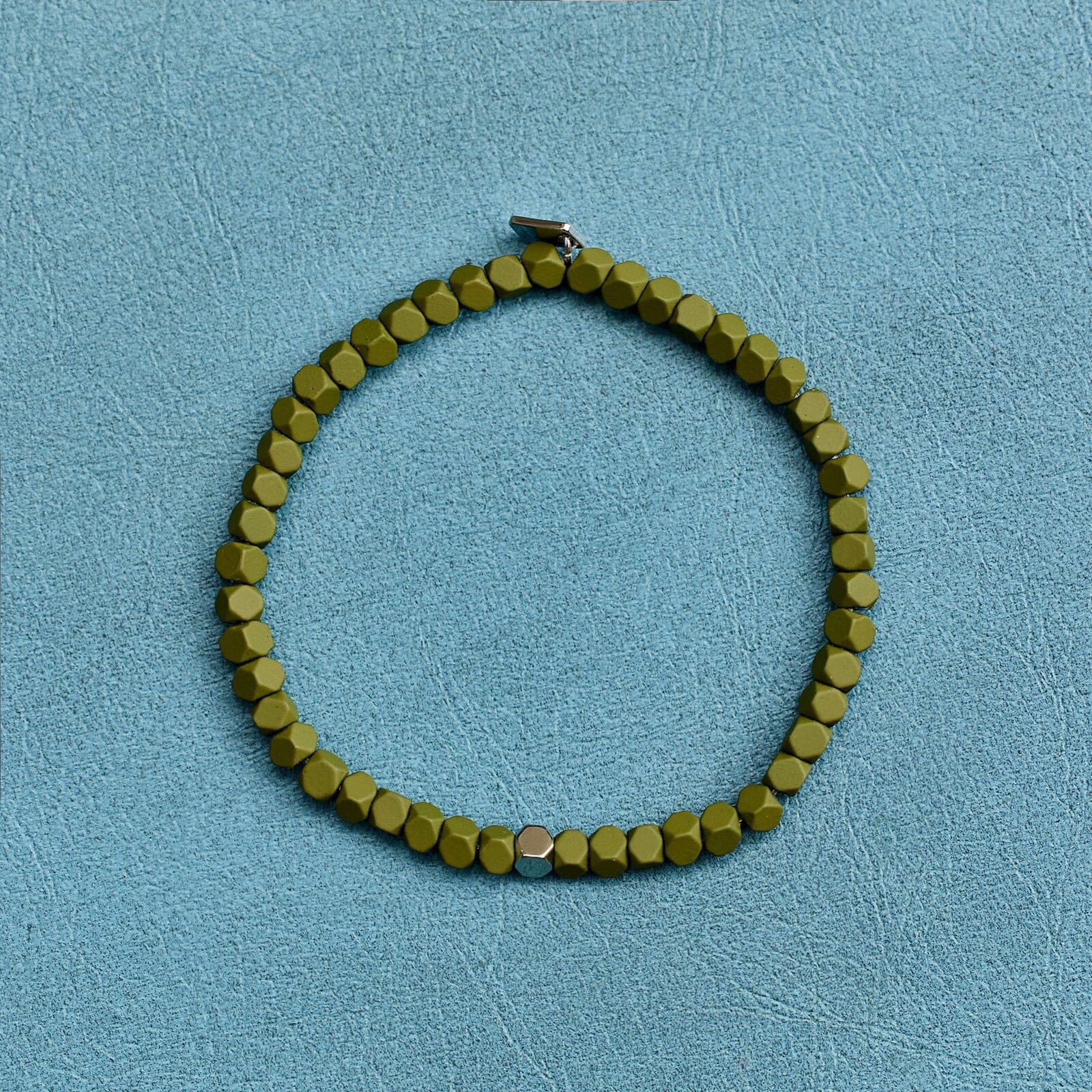 Men's Coated Hematite Stretch Bracelet - Image 8