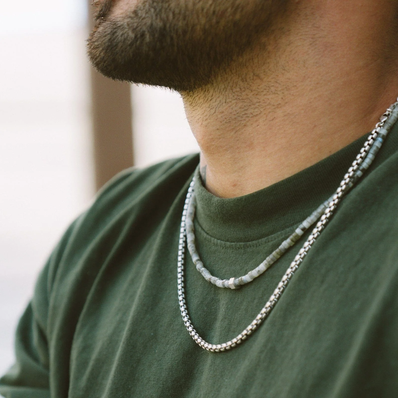 Men's Stone Bead Necklace - Image 3