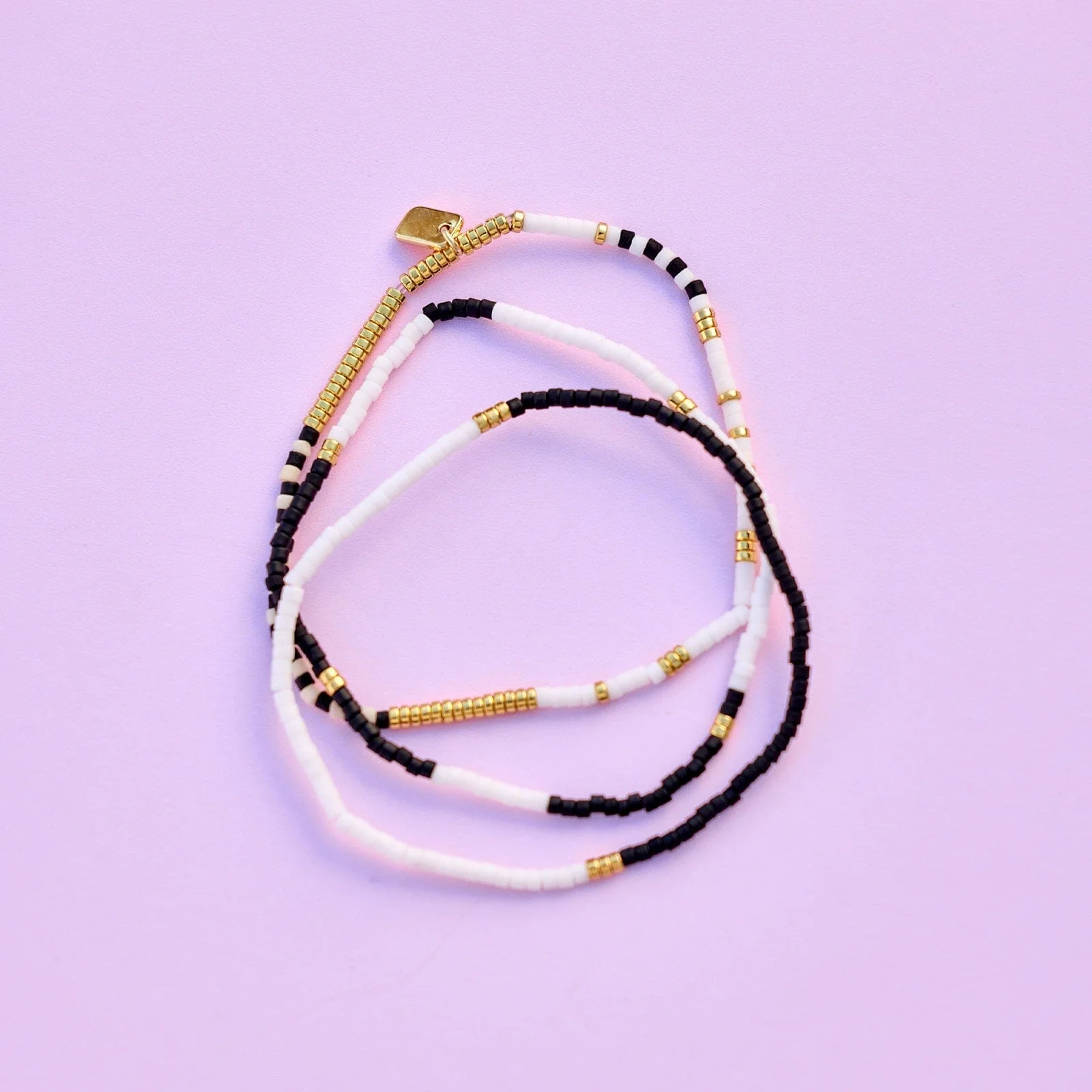Monochrome Stretch Bracelet Set of 3 - Image 4