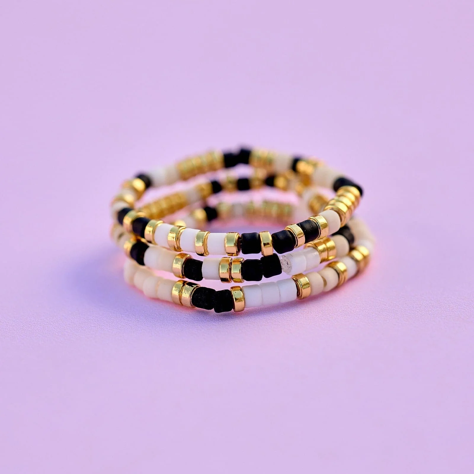 Monochrome Stretch Ring Set of 3 - Image 4
