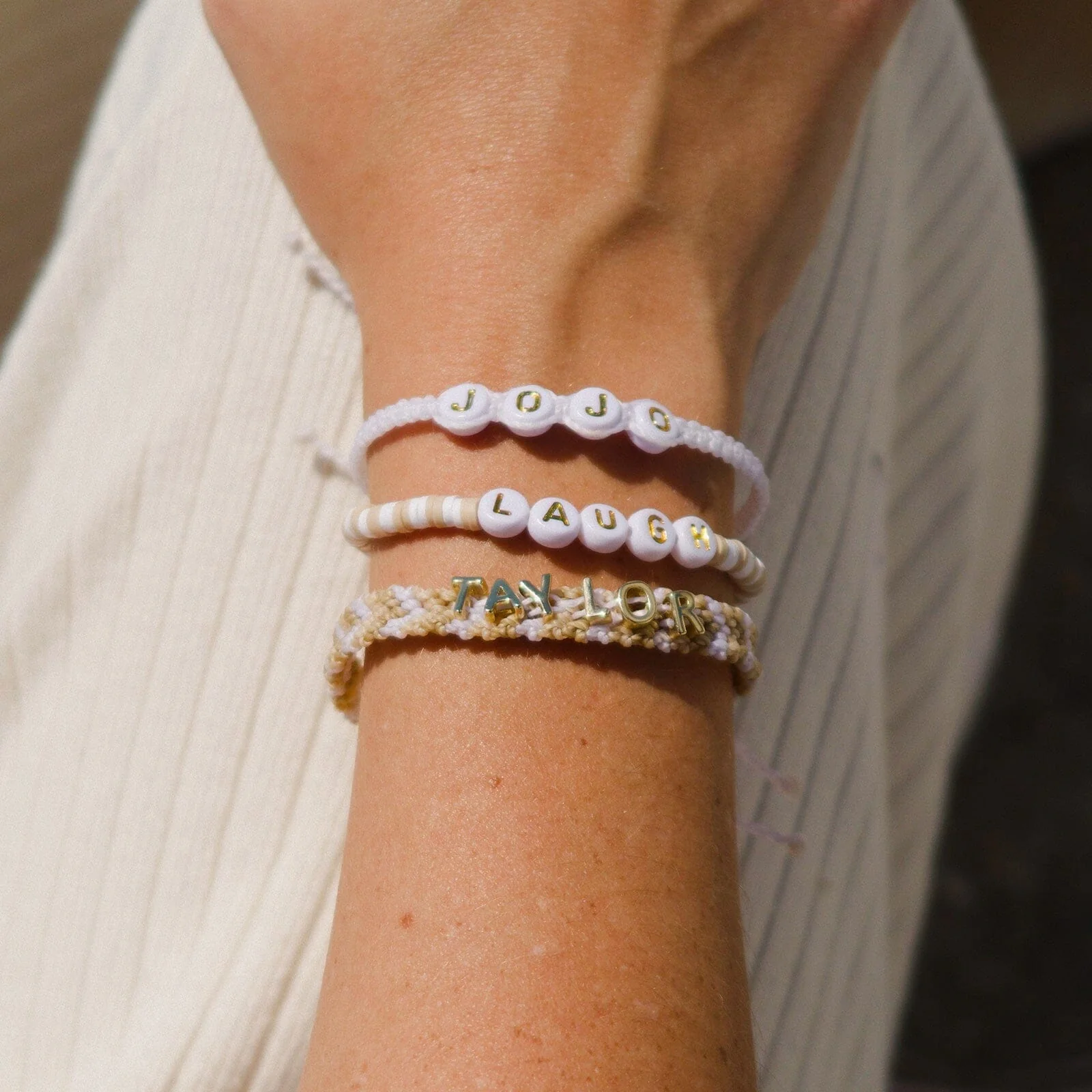 Neutral Woven Chevron Bracelet - Image 3
