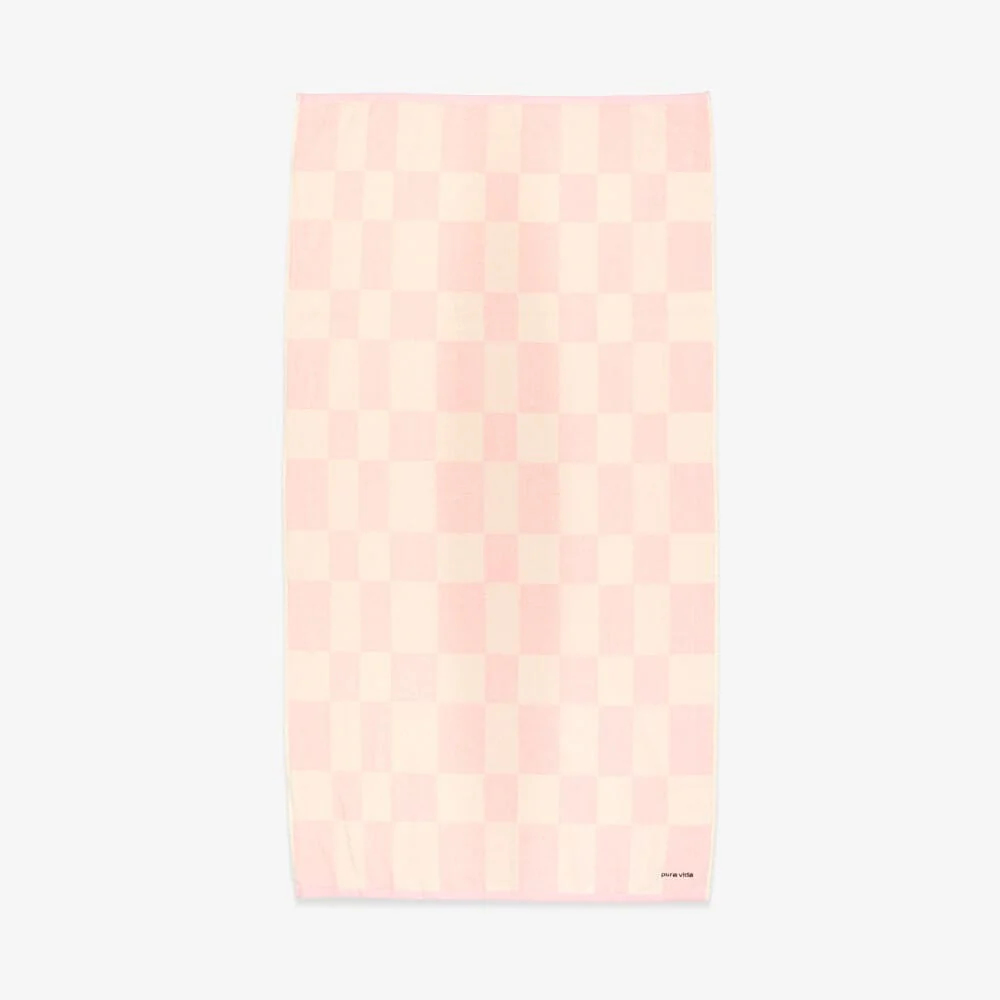 Pink & White Checkerboard Towel
