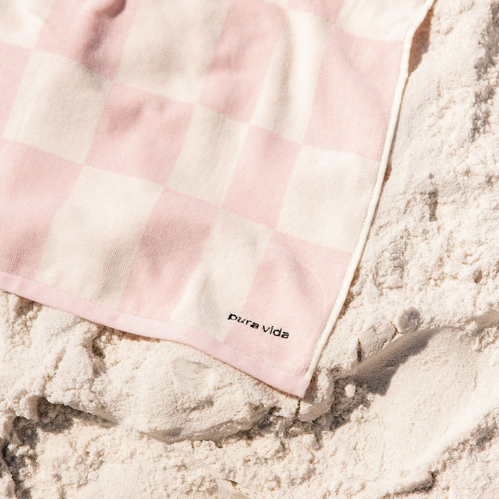 Pink & White Checkerboard Towel - Image 3