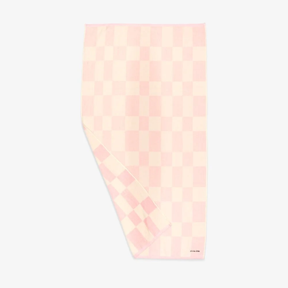 Pink & White Checkerboard Towel - Image 4