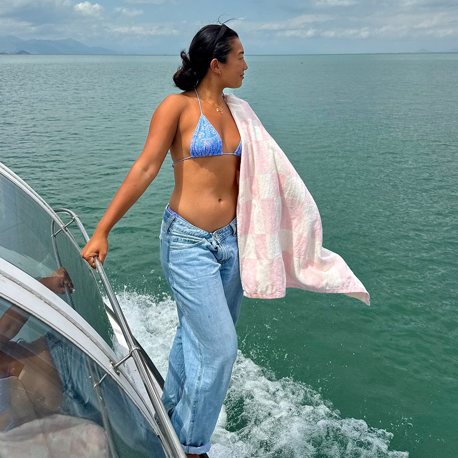 Pink & White Checkerboard Towel - Image 8