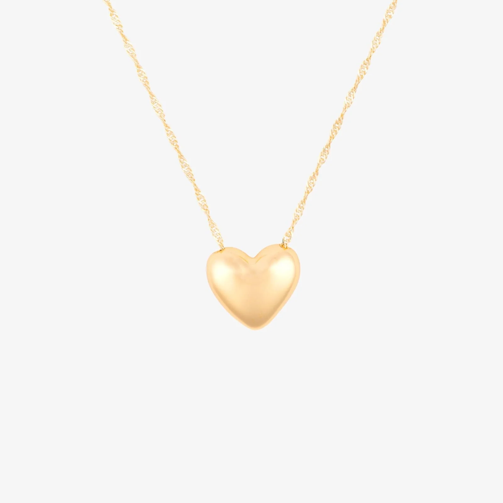 Puffy Heart Bead Pendant Necklace
