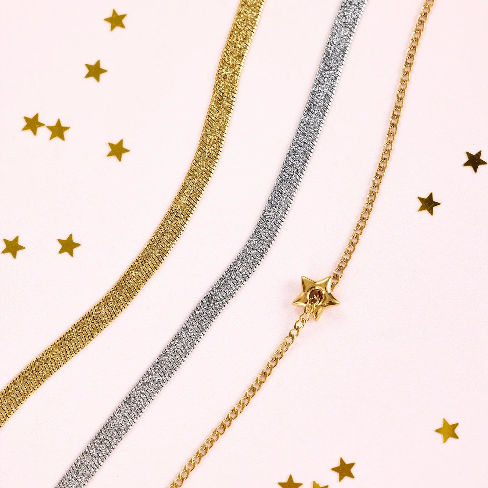 Puffy Star Chain Necklace - Image 5