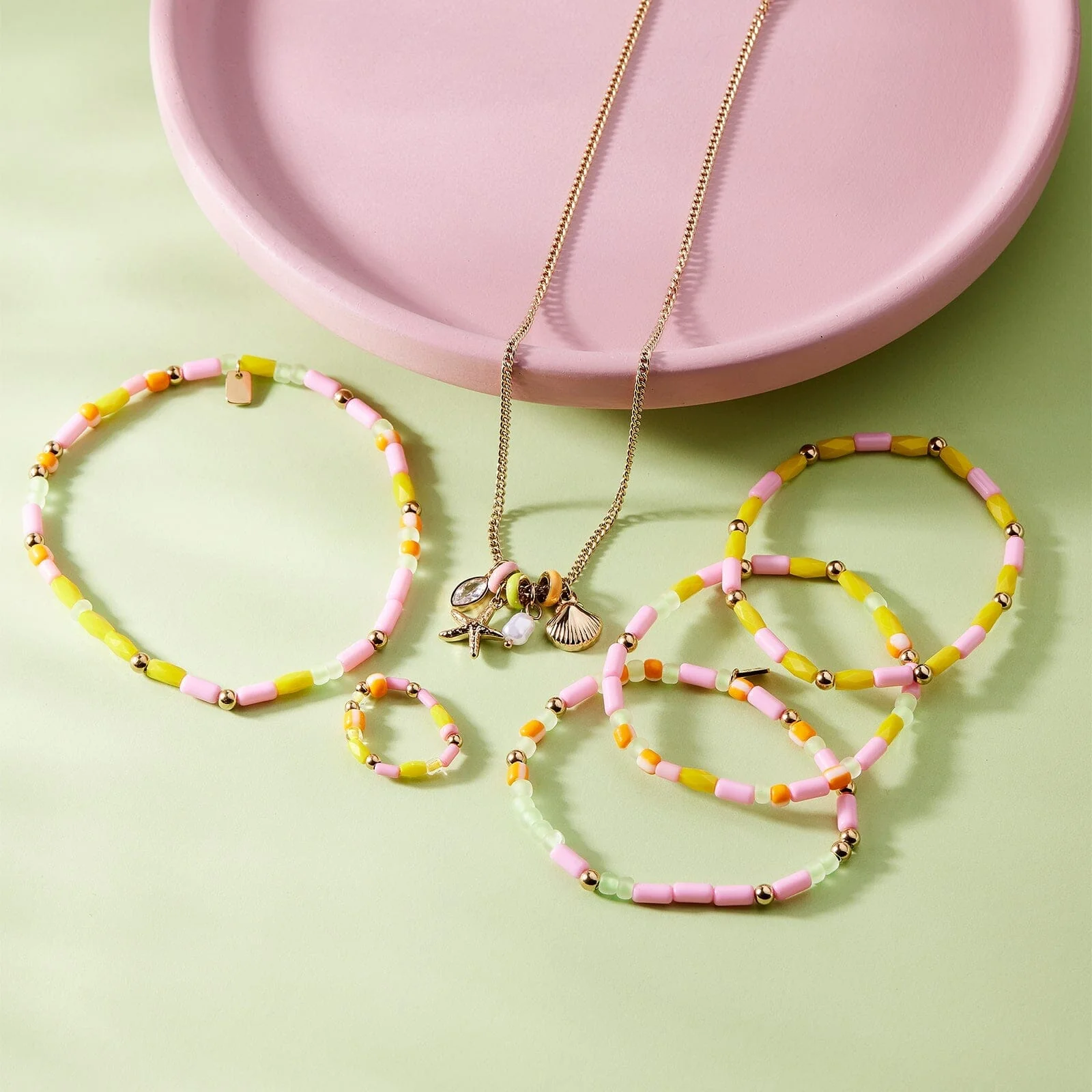 Sarita Mixed Seed Bead Stretch Bracelet Set of 3 - Image 4