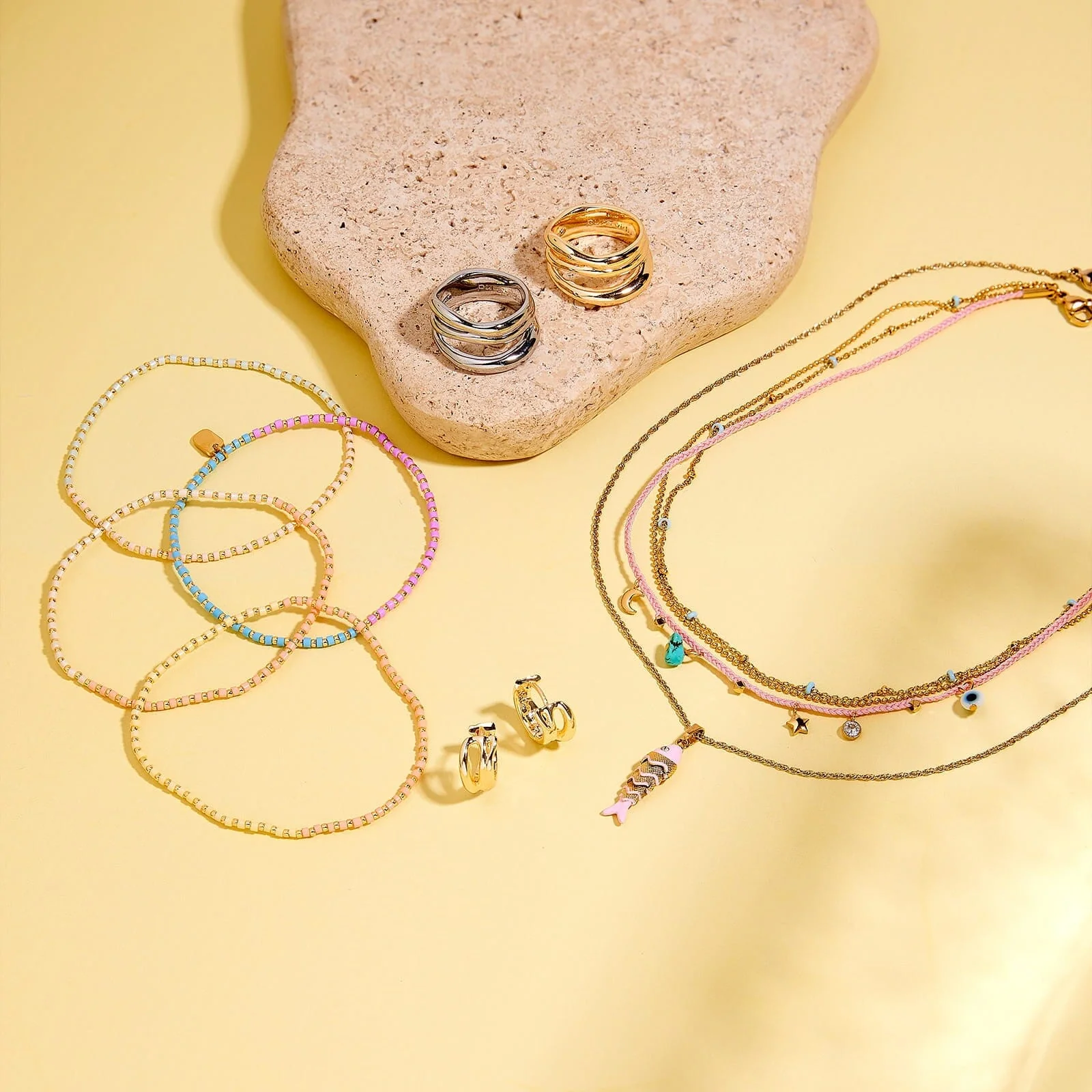 String and Chain Layered Necklace - Image 5