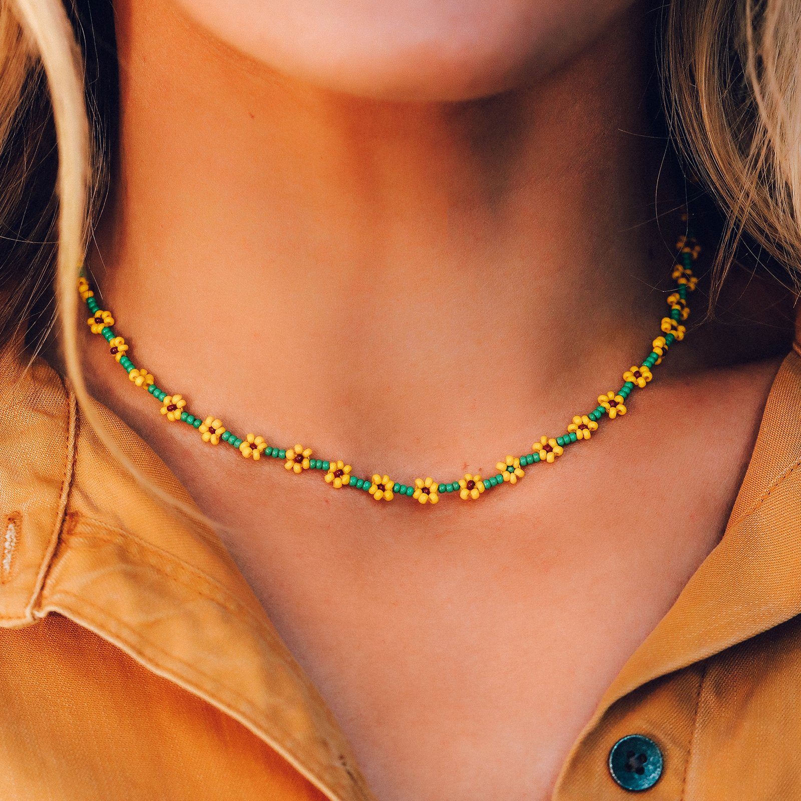 Sunflower Seed Bead Choker - Image 3