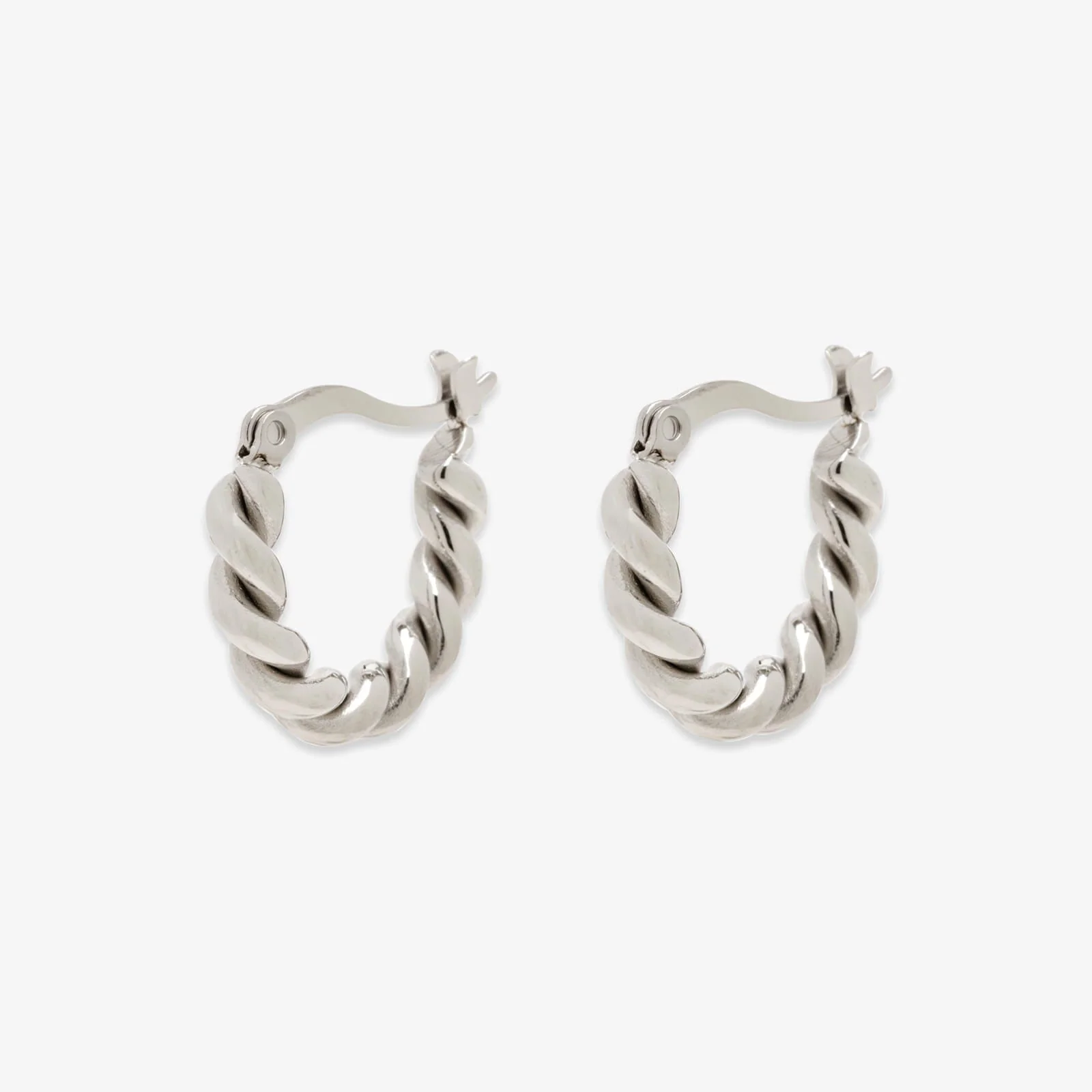 Twisted Dome Hoop Earrings - Image 2
