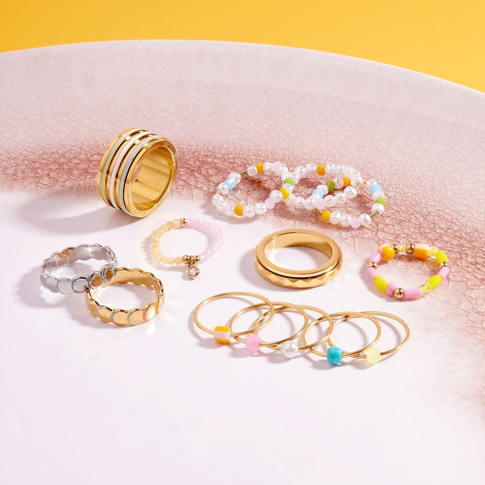 Wide Enamel Stripe Fidget Ring - Image 8